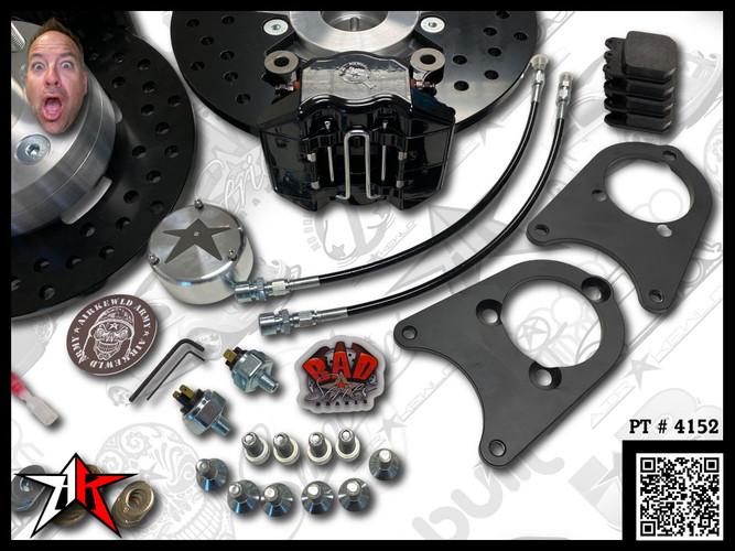 5x4.50 2 Piston Wilwood Black Caliper | 1969-1977 Classic VW Type 1 181 Beetle Ghia Thing Front Disc Brake Conversion Kit