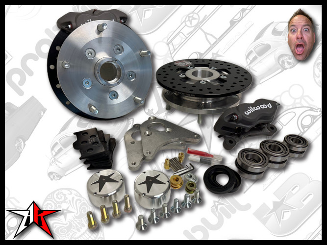 5x205 4 Piston Wilwood Grey Caliper | Classic Porsche 356 Front Disc Brake Conversion Kit - fits 356A and 356B