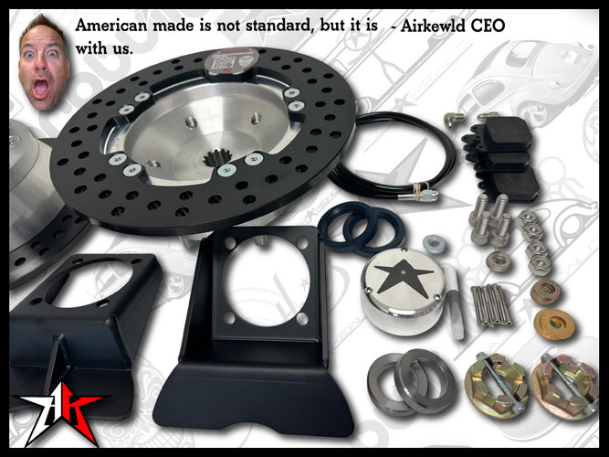 5x130 Red Wilwood Caliper | No eBrake | Classic VW Type 1 Rear IRS Axle Disc Brake Conversion Kit - fits 1969-1977 Classic VW Type 1 181 Beetle Ghia Thing