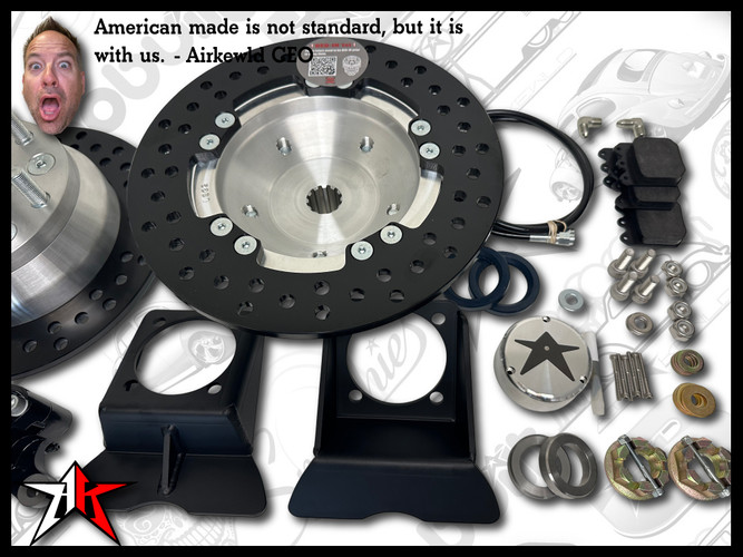 5x4.50 Black Wilwood Caliper | No eBrake | Classic VW Type 1 Rear IRS Axle Disc Brake Conversion Kit - fits 1969-1977 Classic VW Type 1 181 Beetle Ghia Thing