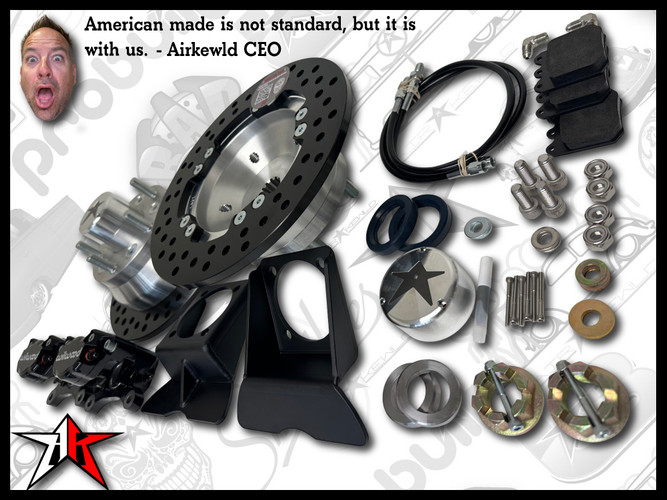 5x4.50 Black Wilwood Caliper | No eBrake | Classic VW Type 1 Rear IRS Axle Disc Brake Conversion Kit - fits 1969-1977 Classic VW Type 1 181 Beetle Ghia Thing