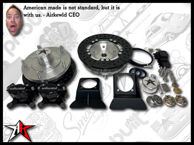5x205 Black Wilwood Caliper | No eBrake | Classic VW Type 1 Rear IRS Axle Disc Brake Conversion Kit - fits 1969-1977 Classic VW Type 1 181 Beetle Ghia Thing