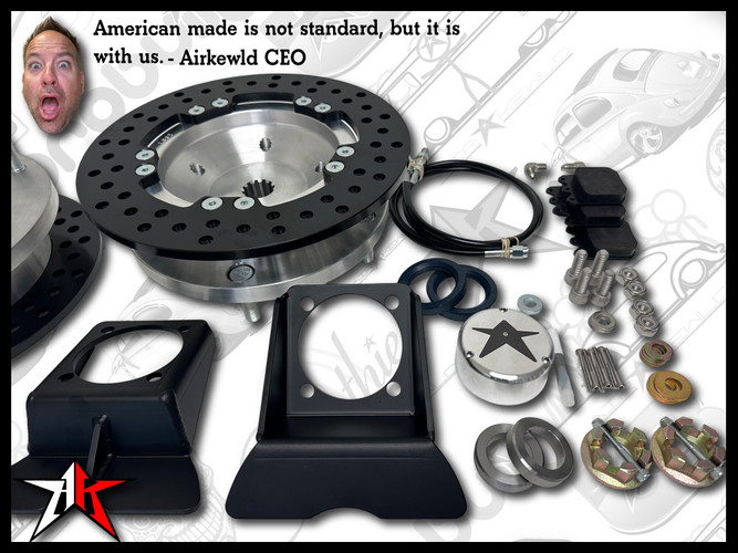 5x205 Red Wilwood Caliper | No eBrake | Classic VW Type 1 Rear IRS Axle Disc Brake Conversion Kit - fits 1969-1977 Classic VW Type 1 181 Beetle Ghia Thing
