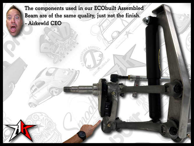 Complete ECObuilt Adjustable Front Axle Beam Assembly | 1949-1965 Classic VW Type 1 Beetle Ghia
