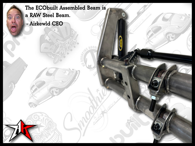 Complete ECObuilt Adjustable Front Axle Beam Assembly | 1949-1965 Classic VW Type 1 Beetle Ghia