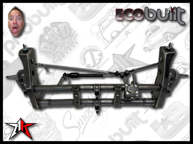 Complete ECObuilt Adjustable Front Axle Beam Assembly | 1969-1977 Classic VW Type 1 Beetle Ghia