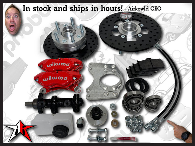 1964-1975 Classic VW Type 2 Split Bus Kombi Transporter Brazilian Front Disc Brake Kit | 5 Lug