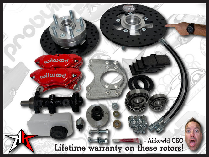 1964-1975 Classic VW Type 2 Split Bus Kombi Transporter Brazilian Front Disc Brake Kit | 5 Lug