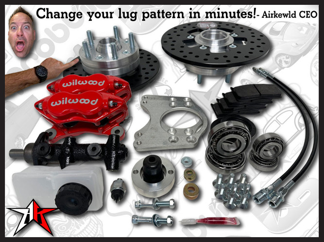 1964-1975 Classic VW Type 2 Split Bus Kombi Transporter Brazilian Front Disc Brake Kit | 5 Lug