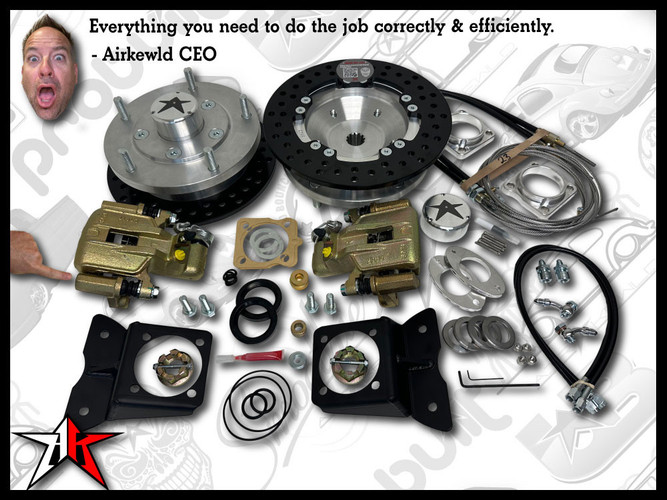 Classic VW Rear Disc Brake Kit | 1949-1965 Beetle Ghia | 5x205mm Wide