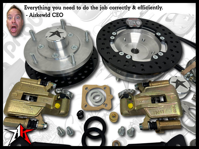 Classic VW Rear Disc Brake Kit | 1966-1967 Beetle Ghia | 5x205mm Wide