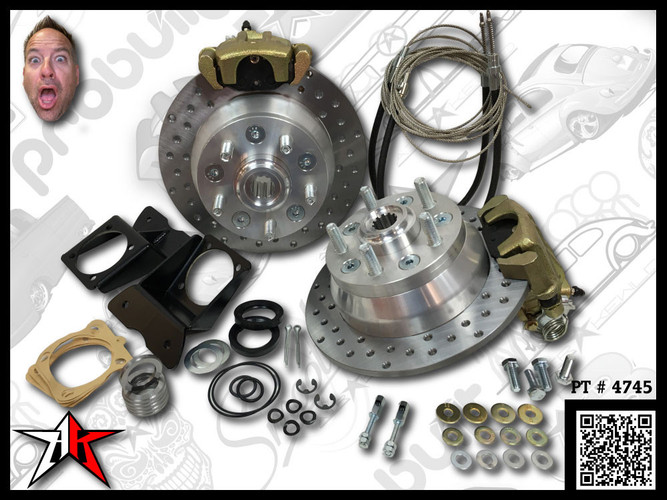 Classic VW Rear Disc Brake Kit | 1955-1975 Type 2 Split Bus Kombi Transporter Brazilian | 5 Lug