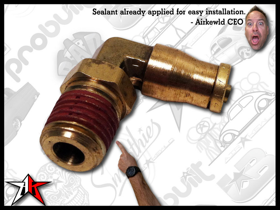 Air Ride Fitting 1/4 Inch 90 Degree Pushlock