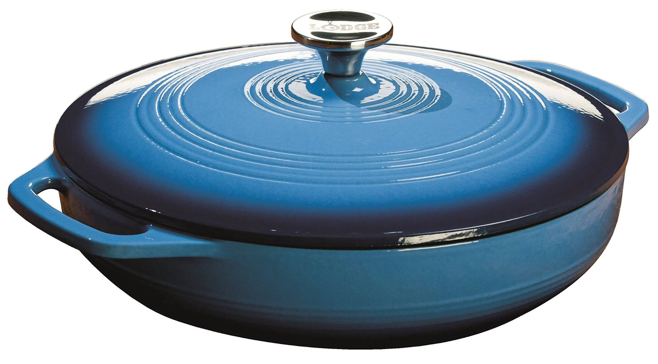 Lodge 3.6 Quart Blue Enameled Cast Iron Covered Casserole