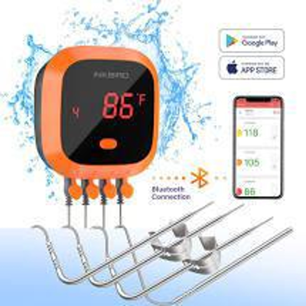 Inkbird WiFi Grill Meat Thermometer, Wireless Barbecue Meat Thermometer  Temperature Alarm for Oven