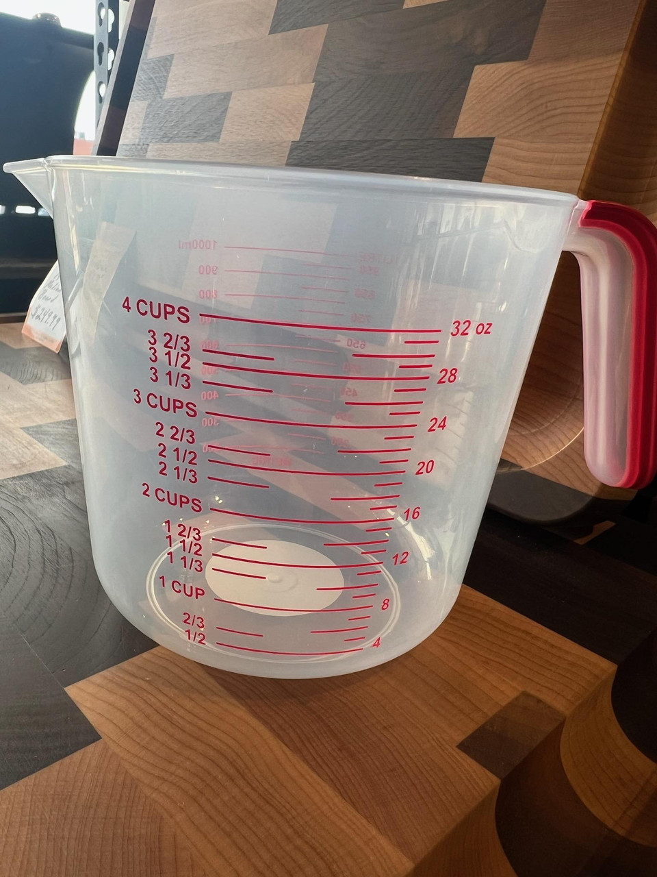 RW Base 1 pt Clear Plastic Measuring Cup - 5 1/4 x 3 3/4 x 5 - 10 count  box