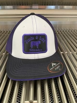 P&L Steaks - Flex Fit Hat White/Purple