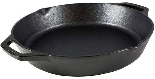 LODGE 17 INCH CAST IRON DUAL HANDLE PAN L17SK3