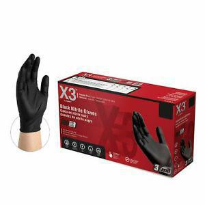 Ammex Black Nitrile Gloves - XXL