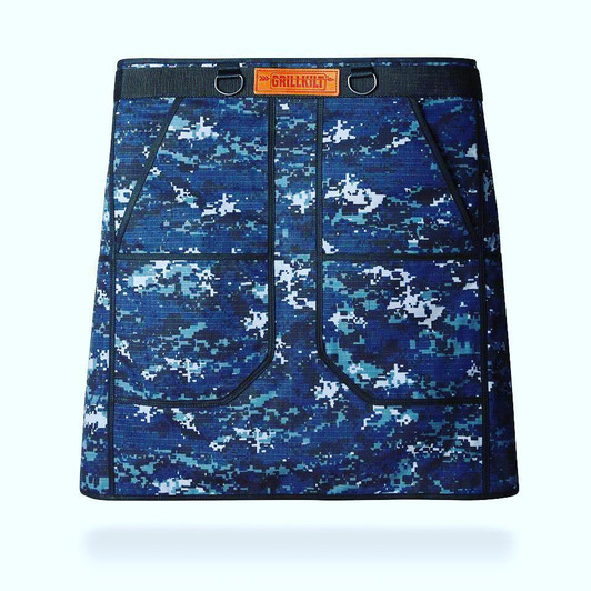 GrillKilt Apron Navy Camo