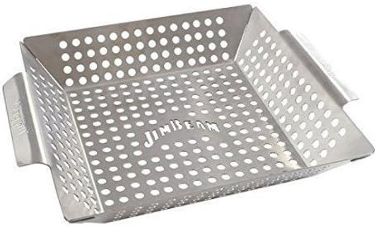 Jim Beam Stainless Steel Heavy Duty Grilling Wok