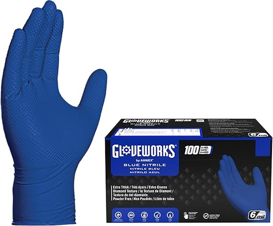 Gloveworks - 6 Mil Royal Blue Nitrile Gloves - XXL
