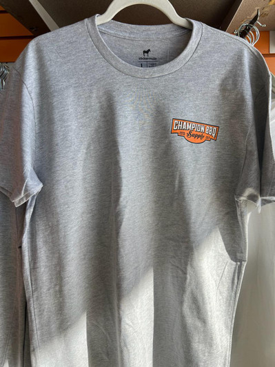 Champion BBQ Supply (Stickermule) - Gray T-Shirt
