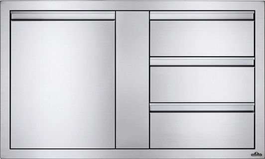 Napoleon - 42 x 24 inch Large Single Door & Triple Drawer