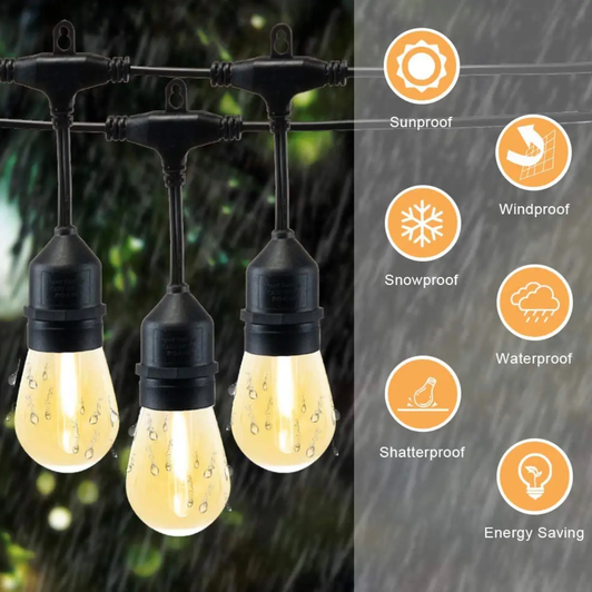 OutdoorSolarOutlet | 48ft. Solar Powered String Lights Waterproof Led Indoor/Outdoor