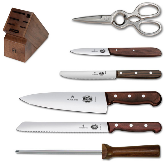 Victorinox | Wooden 7 Piece Block Set, Maple Wood Handle