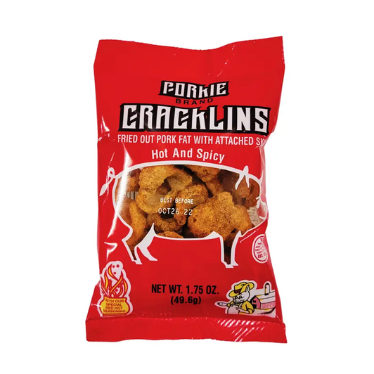 Pork King Good | Porkie's Hot and Spicy Cracklins 1.75oz Bag