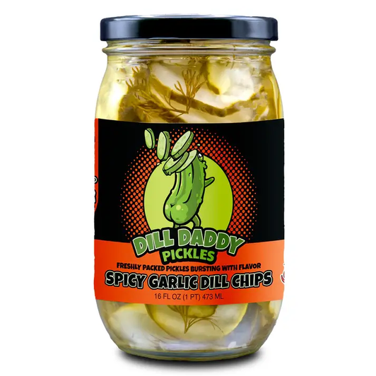 Dill Daddy Pickles | Spicy Garlic Dill - Pickle Chips, 16oz