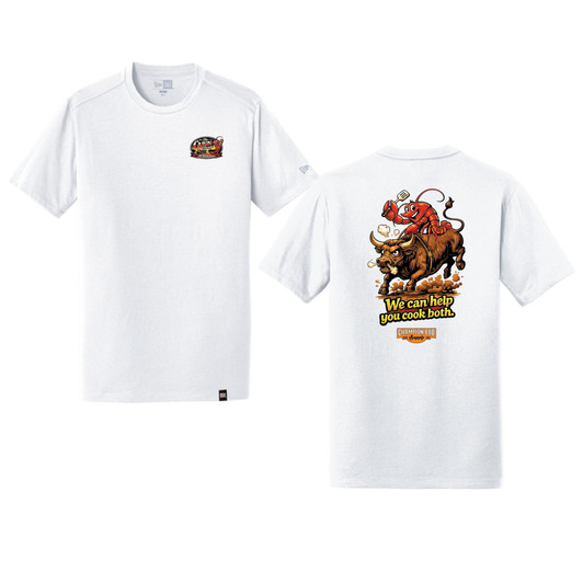The Cajun Shoppe | Bull Logo - New Era T-Shirt, White