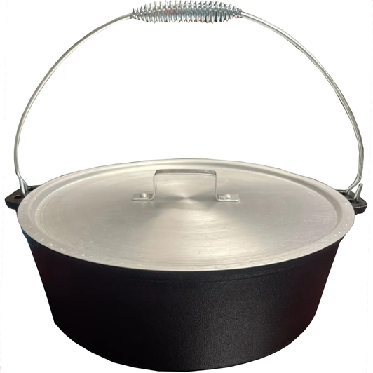 King Kooker |  6 Qt. Cast Iron Dutch Oven, Alum. Basket & Lid