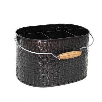 Wilco Home Glossy Bronze Oval Utensil Caddy