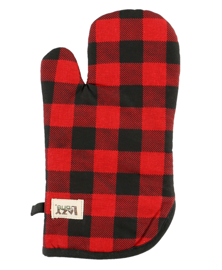 Lazy One Red Plaid Oven Mitt