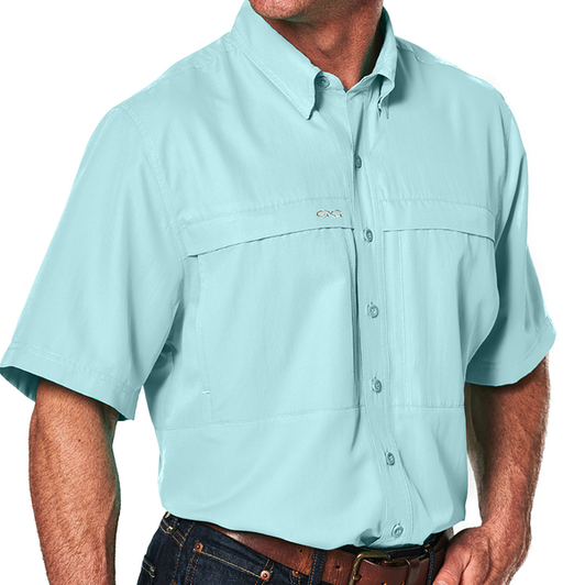 Game Guard Outdoors Men's Vented MicroFiber Shirt in Sea Glass