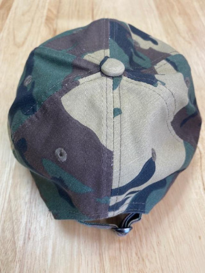 Camo Champion BBQ Supply Logo Non-Structured Distressed Hat