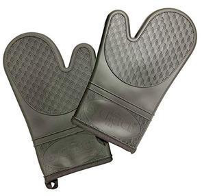 Bychefcd Professional Silicone Mitts Heat Resistant Gloves in Black