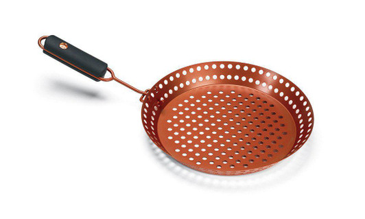 Outset Copper Nonstick Grill Skillet With Removable Soft Grip Handle