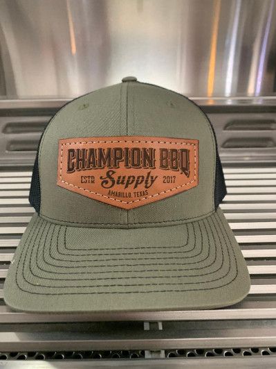 Champion BBQ Supply Orange On Green Hat 