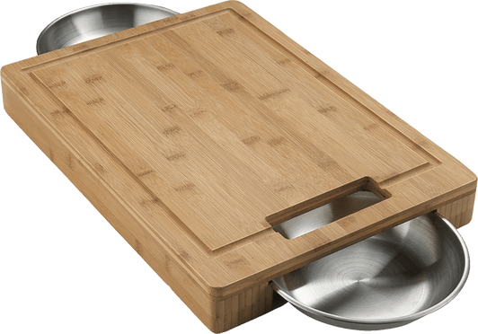 Napoleon Pro Cutting Board With Stainless Steel Bowls