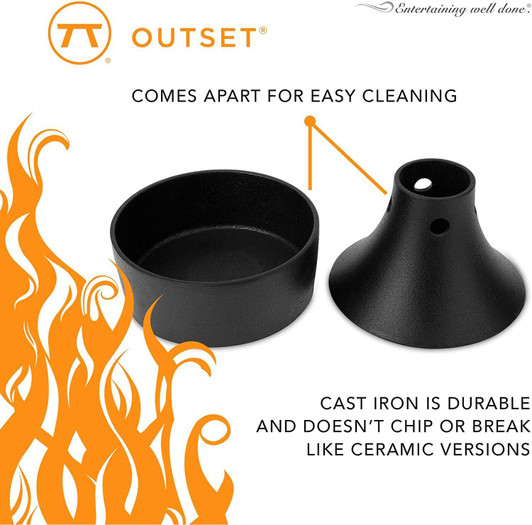 Outset Cast Iron Beer Can Chicken & Garlic Roaster