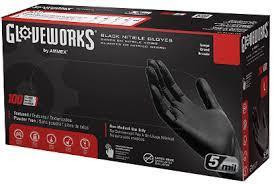 Gloveworks Black Nitrile Gloves - Large