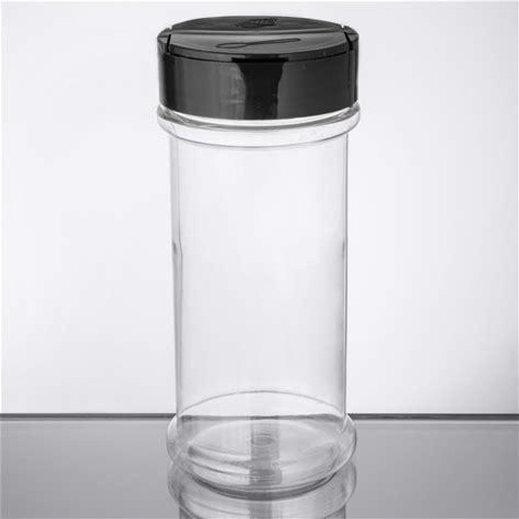 12oz Clear Shaker Black Lid