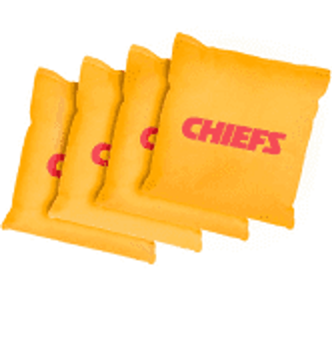 Victory Tailgate - 4 Kansas City Chiefs NFL Football Yellow Regulation Corn Filled Cornhole Bags