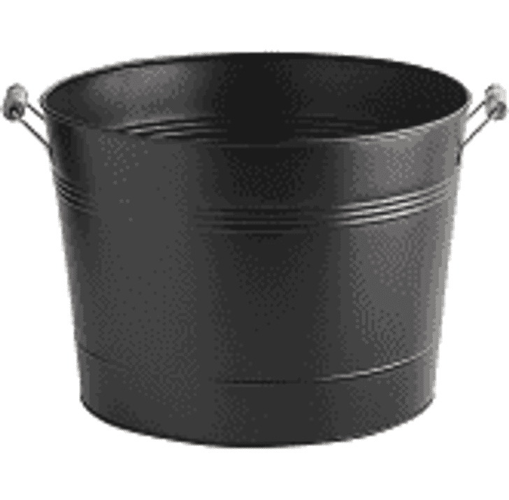 Black Beverage Tub with Wooden Handles