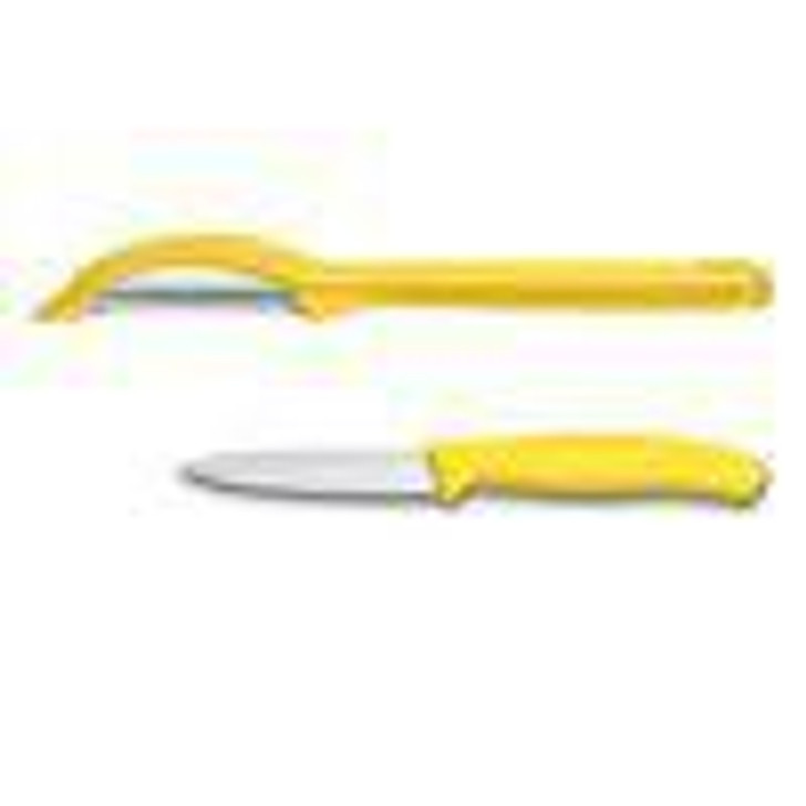 Victorinox 3 1/4 Inch Paring Knife & Vegetable Peeler Prep Set Yellow