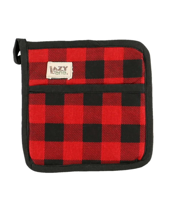 Lazy One Red Plaid Pot Holder