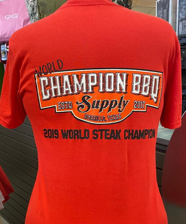 "World" Champion BBQ Supply T-Shirt in Red Size Small